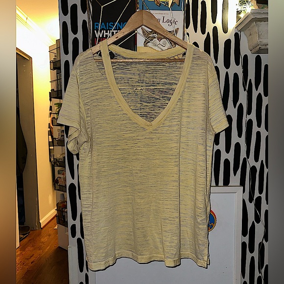 Free People Bundle - We The Free Distressed V-Neck Tees (Pink & Yellow) 2 Tees! - Picture 3 of 6
